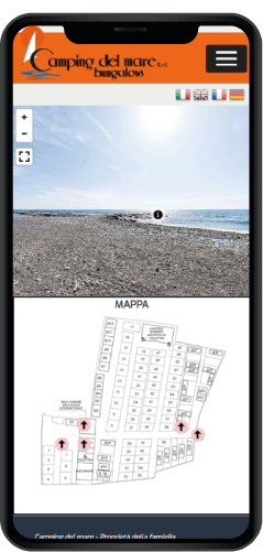 visualizzazione mobile sito web Camping del Mare