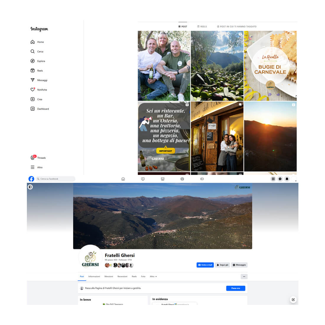 immagine copertina Gestione dei social - Fratelli Ghersi